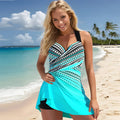 Women's colour-printed two-piece swimsuit in nylon fabric for swimming sports