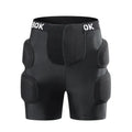 Black adult skating hip protection pad made of spandex and NBR foam on a grey background.