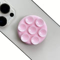 Mobile phone airbag bracket in pink silicone, detachable and foldable, 46mm diameter suction cup