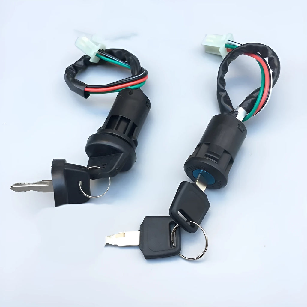 Waterproof electric car door lock in plastic housing with electrical connectors