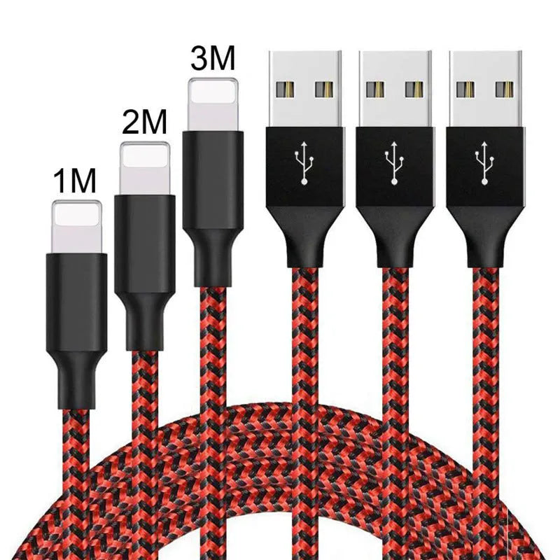 Braided fast charging Micro USB cable in black and white colour, shown at 1 metre length.