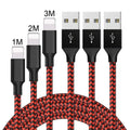 Braided fast charging Micro USB cable in black and white colour, shown at 1 metre length.