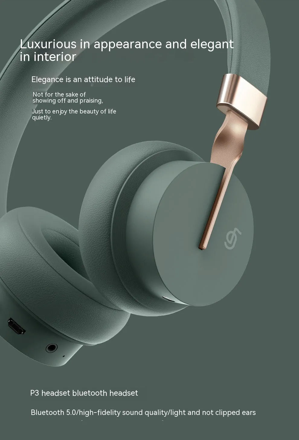 A solid colour Bluetooth headset shown in one of five colours: black, blue, green, red, or white.