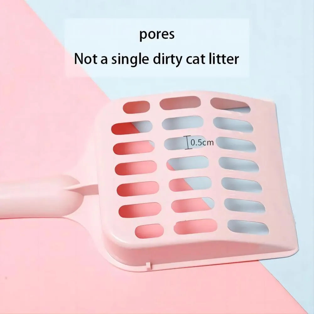 Plastic cat litter scoop in blue, green or pink colours measuring 20cm length