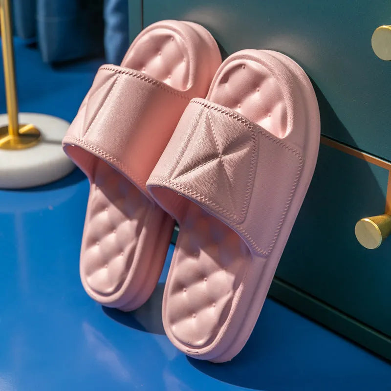 EVA foam bathroom slippers with thick non-slip sole in five colour options