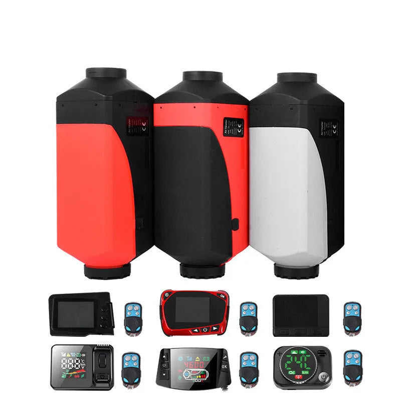 Diesel air heater kit with fuel tank and components for vehicle installation