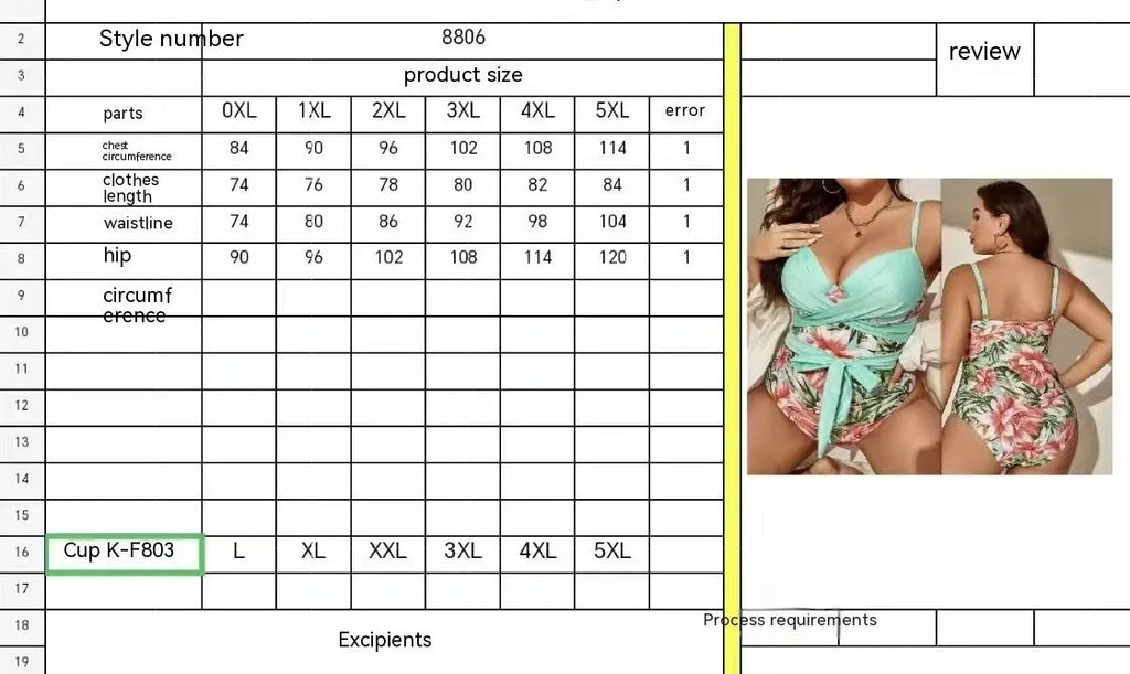 Plus size women's one-piece swimsuit with lace-up chest in leopard print