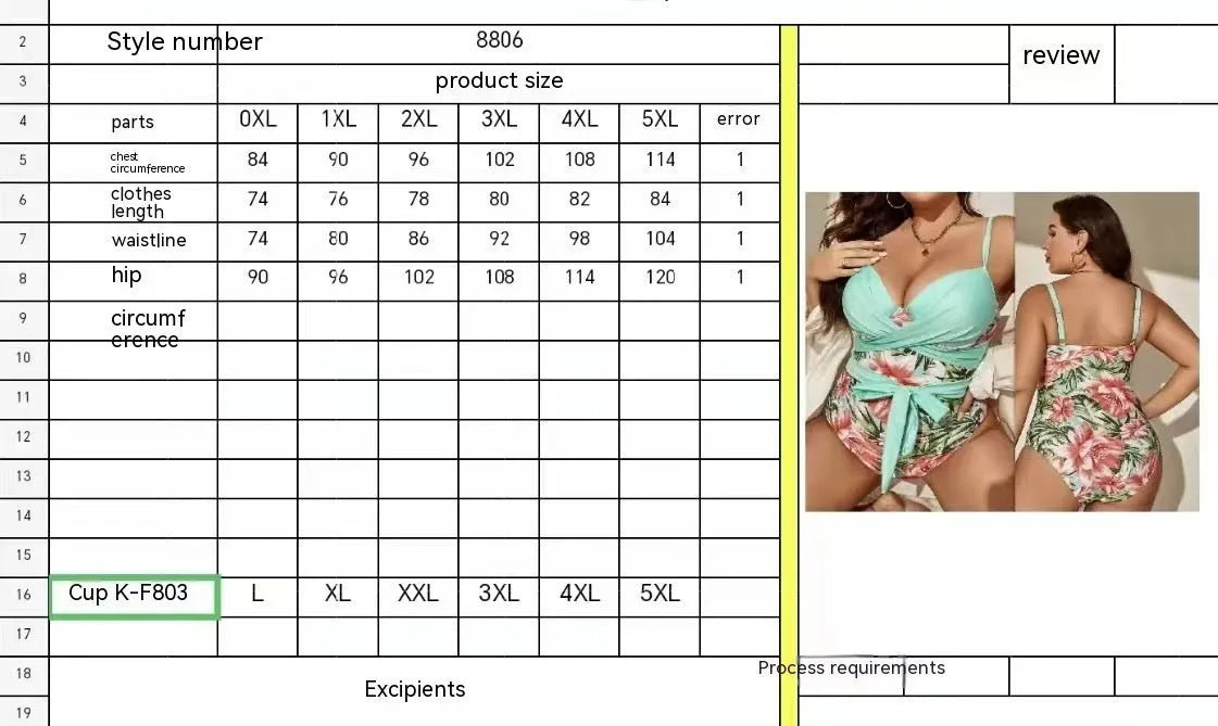 Plus size women's one-piece swimsuit with lace-up chest in leopard print
