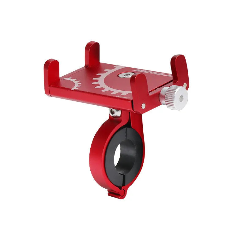 Aluminium alloy bicycle phone holder in black, red or titanium colour options