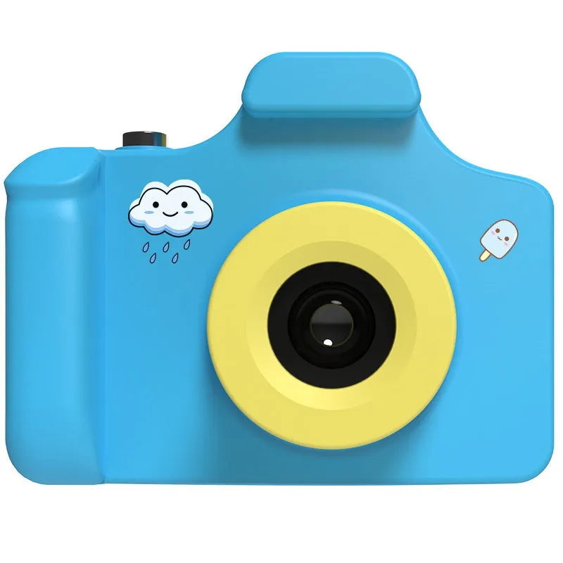 Blue GIMON children's digital camera with 1.5-inch screen, shown next to a pink version.