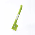 Green long-handled pet food spoon for canned wet food with right-angle design