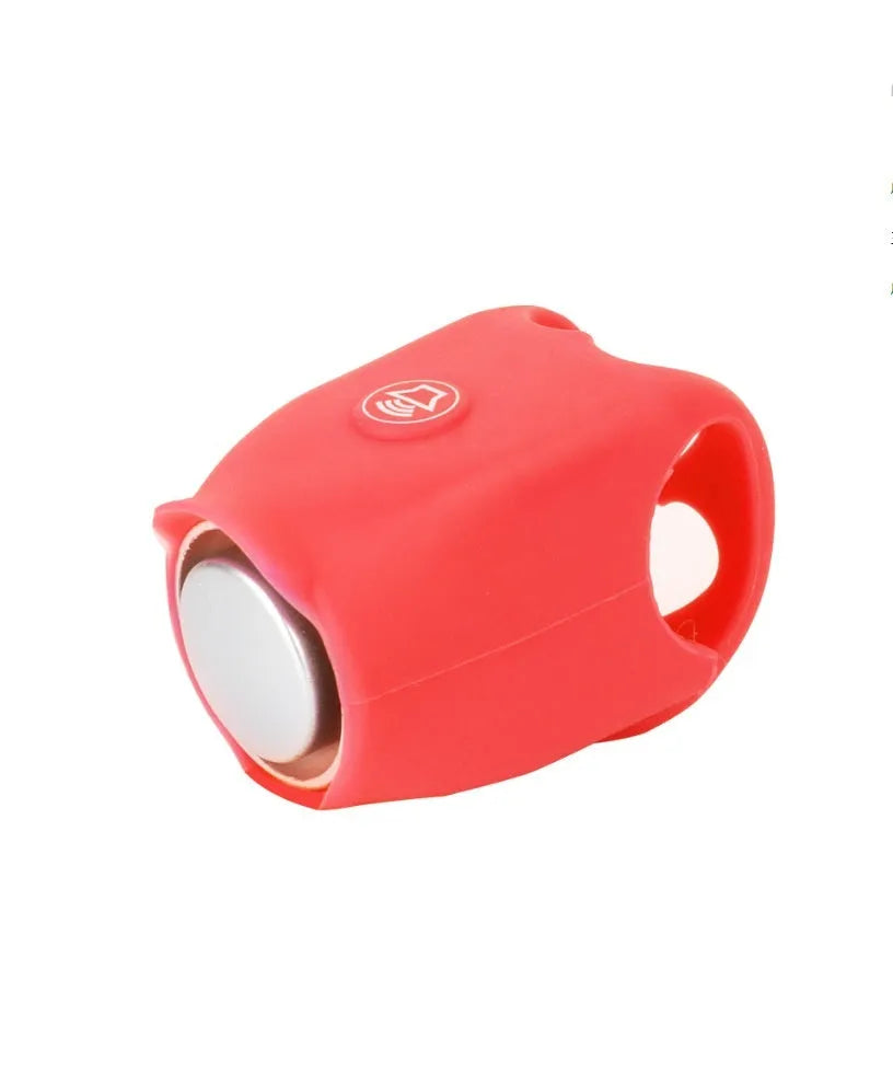 Bicycle electronic horn in plastic casing with 100dB alarm, measuring 12.5cm