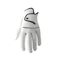Men's white half sheepskin leather golf glove for a non-slip grip.