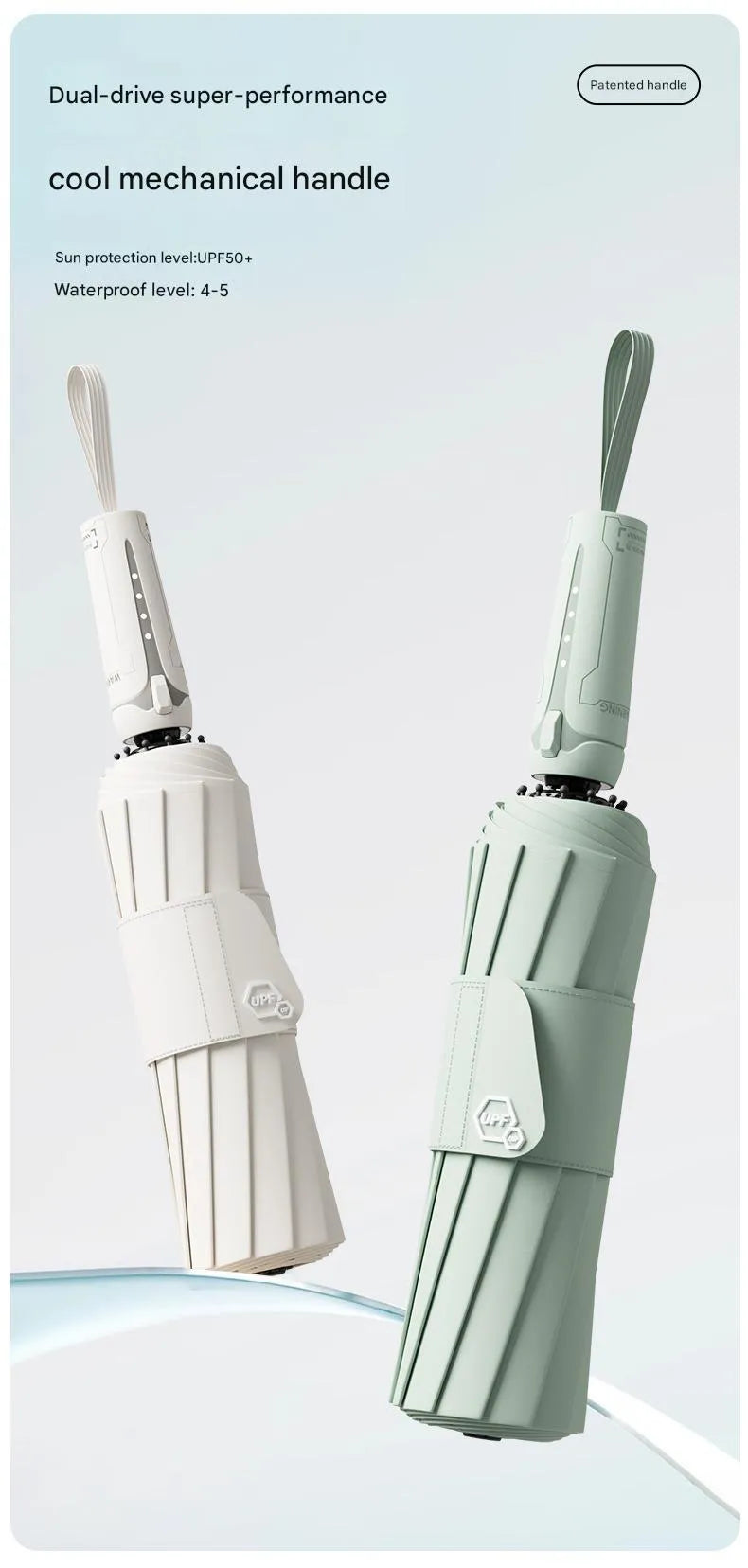 Automatic folding umbrella with 108cm oversized canopy in multiple colour options