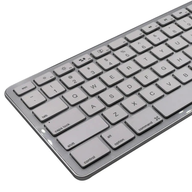 White wireless Bluetooth keyboard with 109 keys and three-key zone design