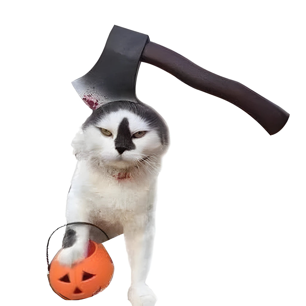 Pet dog cat Halloween headdress cloth printed with rope tie on cat head