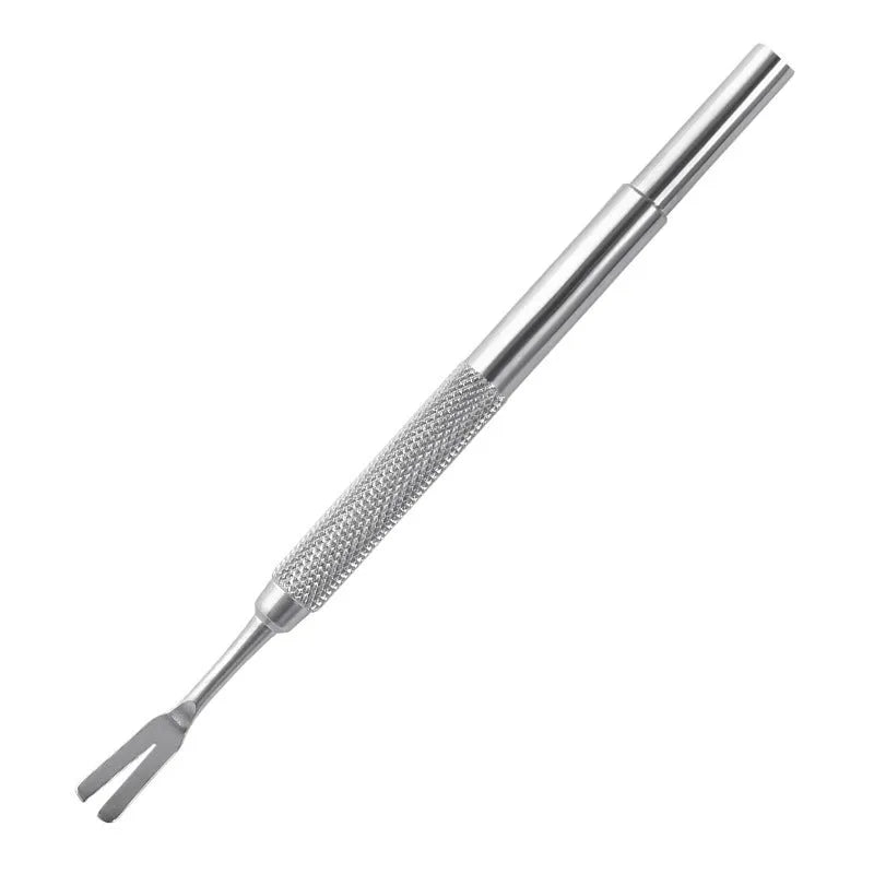 Silver stainless steel tick removal tweezers for cats and dogs