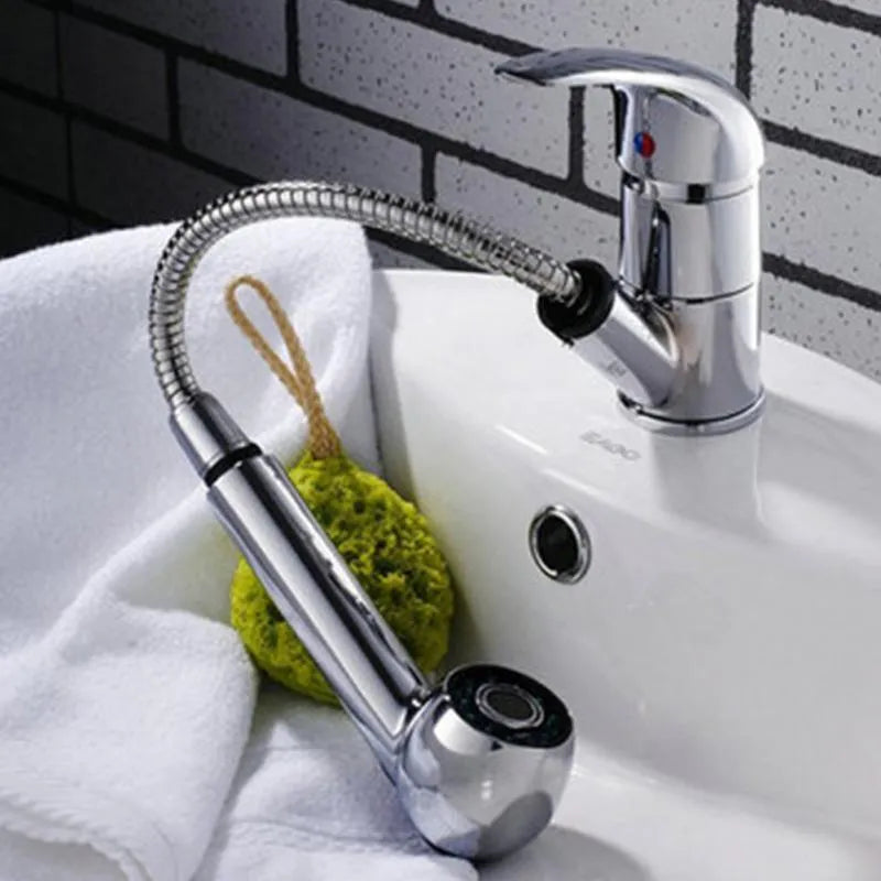 Chrome kitchen tap spare pull out spray shower head with spray function for sink replacement