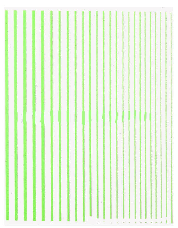 Nail art fluorescent line adhesive sticker sheet 8.5x13cm with multiple line decals in black and gold