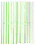 Nail art fluorescent line adhesive sticker sheet 8.5x13cm with multiple line decals in black and gold