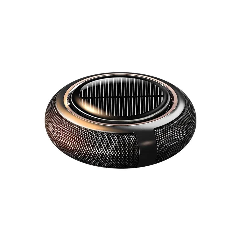 Solar rotating car aromatherapy with beech wood diffuser and jasmine scented green tea in black style