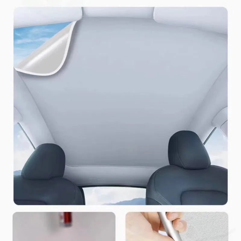 Silicone electrostatic adsorption sunshade with plaid pattern for special vehicles