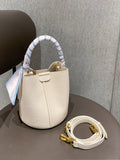 Simple fashion PU handbag for women with bow detail in milky white colour