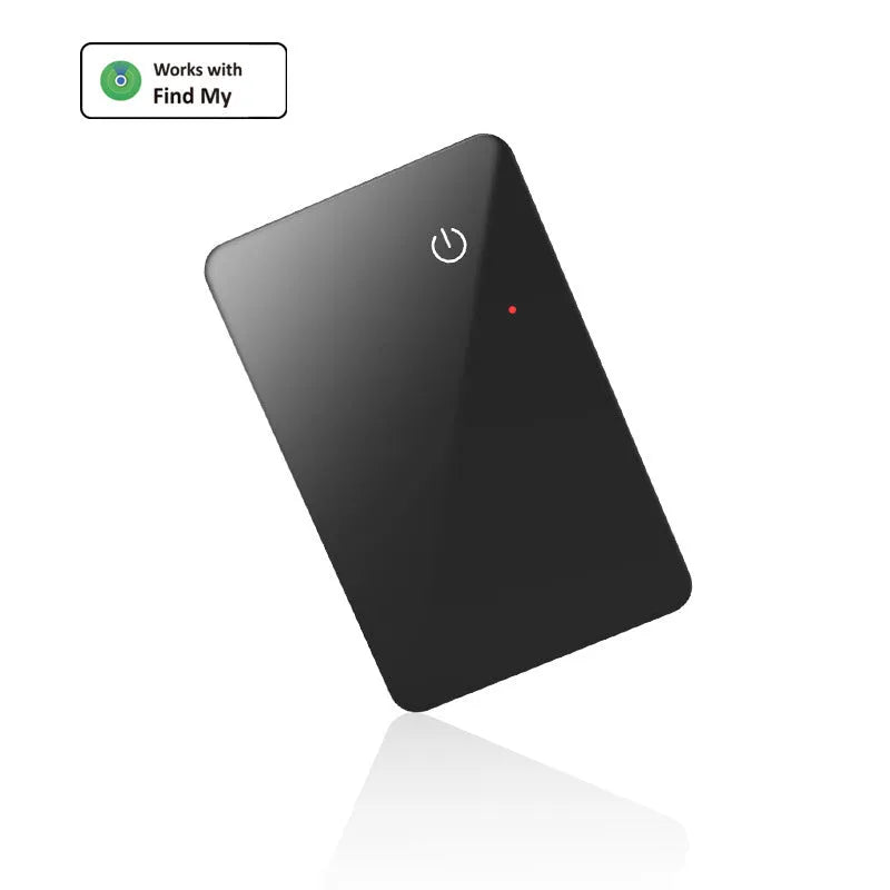 Black plastic NFC wireless charging pet tracking locator card with hanging hole
