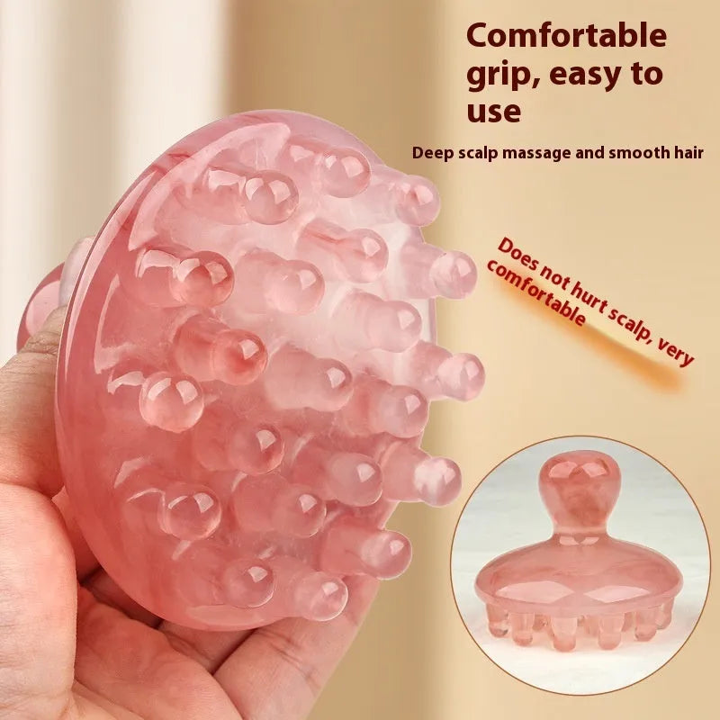 Disc massage comb with 21 teeth for head meridian stimulation in coffee brown or yellow colour options