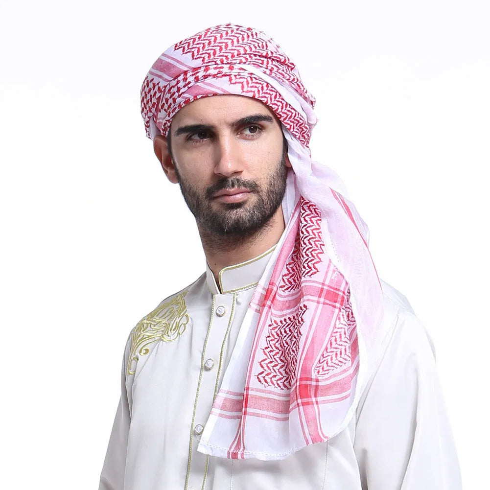 Muslim men's headscarf dome shape 140cm x 140cm windproof polyester scarf