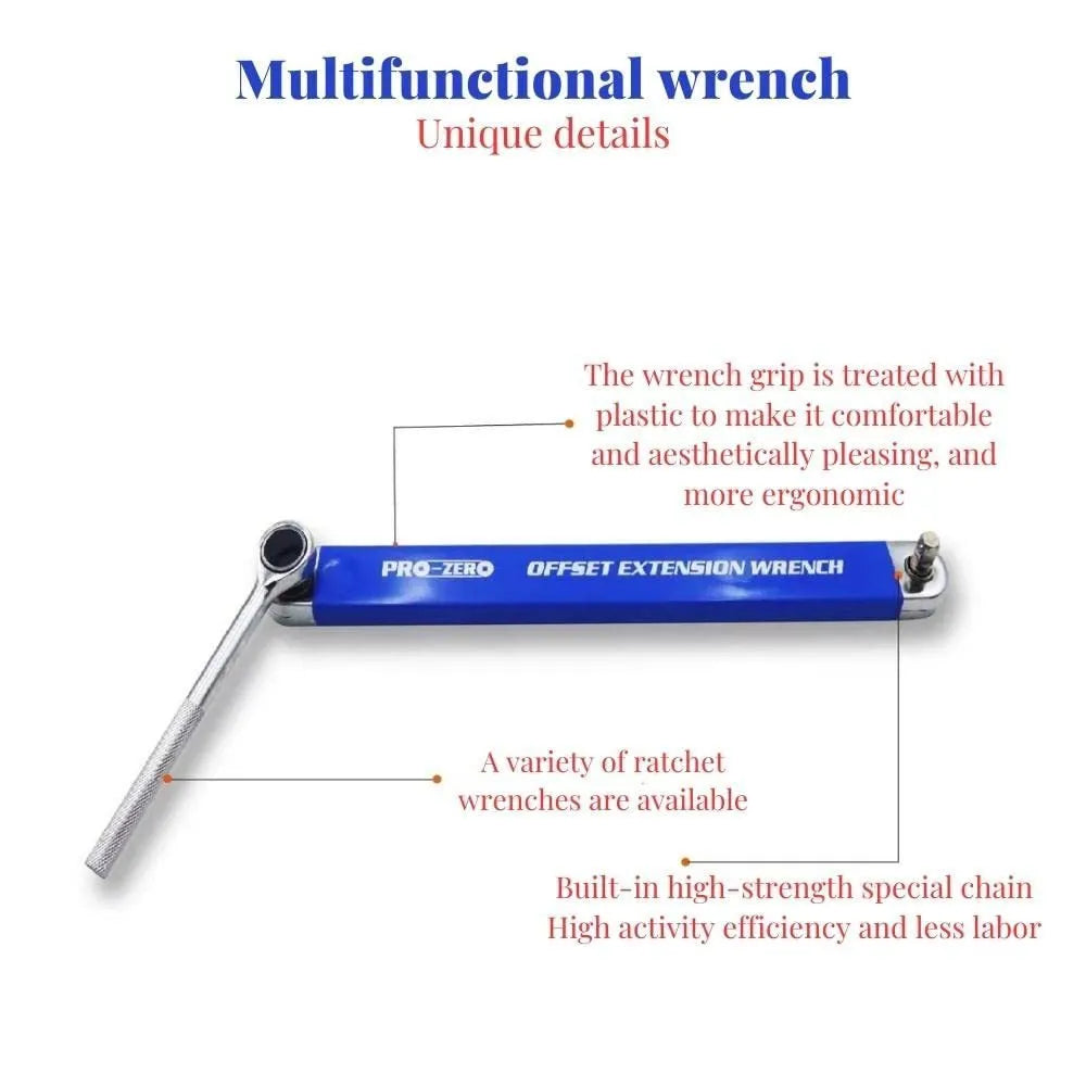 Multi-function lengthened stainless steel wrench set 4 pieces with ratchet handle for machine and car repair