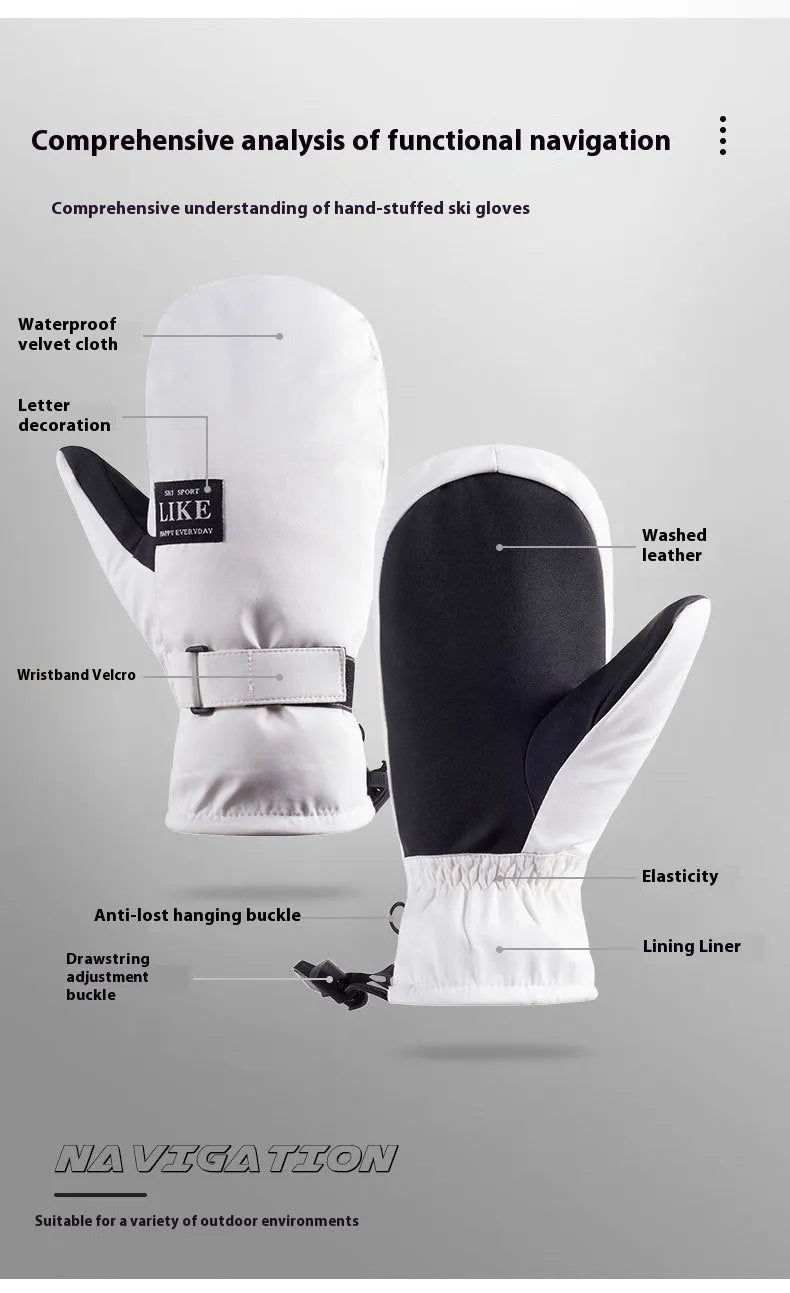 Black windproof cycling gloves with touch screen fingertips for cold weather riding