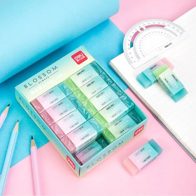 Cute translucent rubber eraser with soft edges, 4.8 cm long, for school pencil use