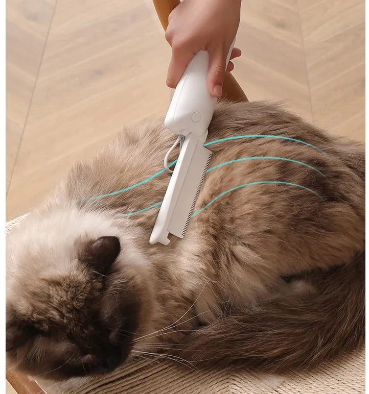 ABS plastic pet grooming brush for dogs and cats in pink, white, or white with blue bowl colour options