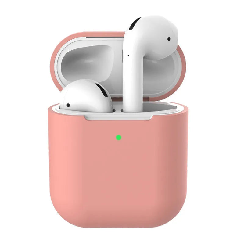 Silicone clamshell case cover for Apple AirPods 2 in multiple solid colours.