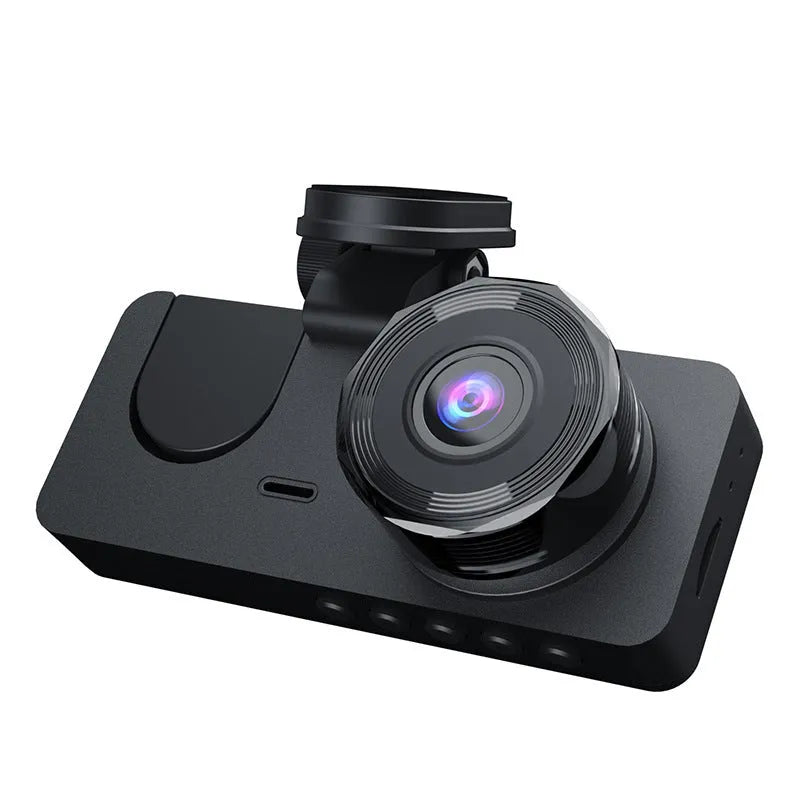 Black car dashcam with touch control for 1080P HD recording and 170-degree wide angle
