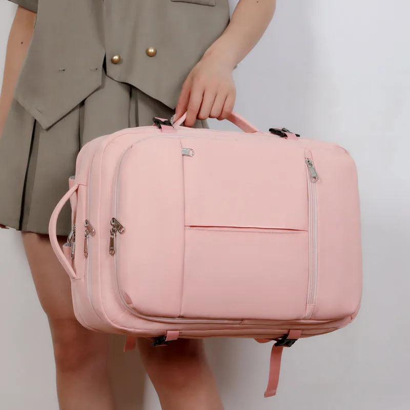Large waterproof oxford cloth backpack for business travel with a 15.6 inch laptop compartment and multiple pockets.