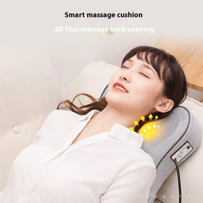 YJ-M8 rechargeable automatic massage instrument with PU leather cover and three gear settings for waist and cervical spine