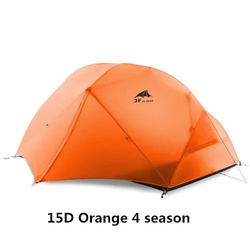 Cloud2 floating lightweight double tent in orange – 2-person camping shelter with flysheet and aluminium poles on grass