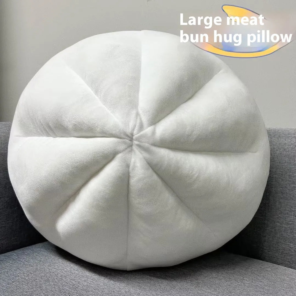 Stuffed bun pillow in steamed meat dumpling shape, 40cm plush fabric novelty cushion