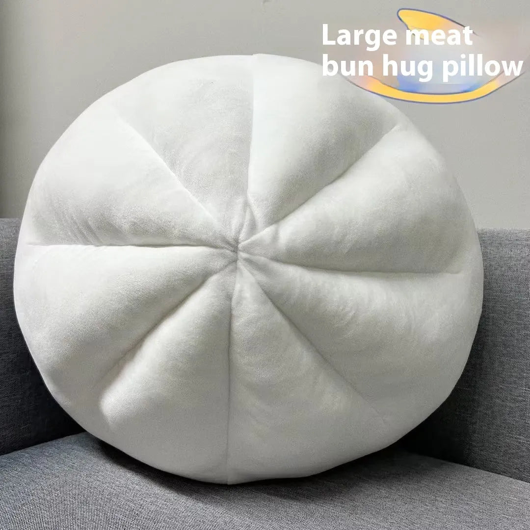 Stuffed bun pillow in steamed meat dumpling shape, 40cm plush fabric novelty cushion
