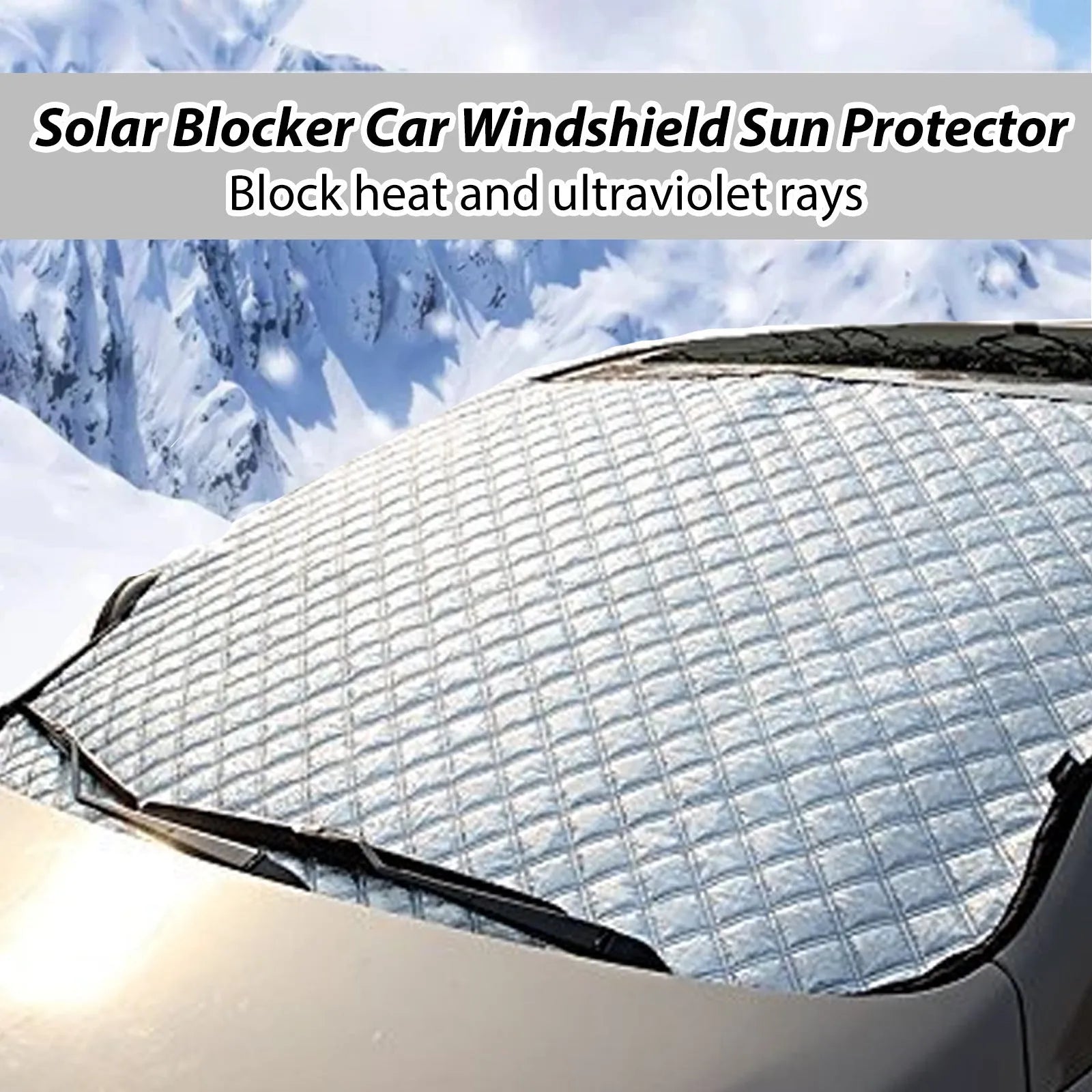 Aluminium film car windshield frost cover measuring 140cm by 95cm