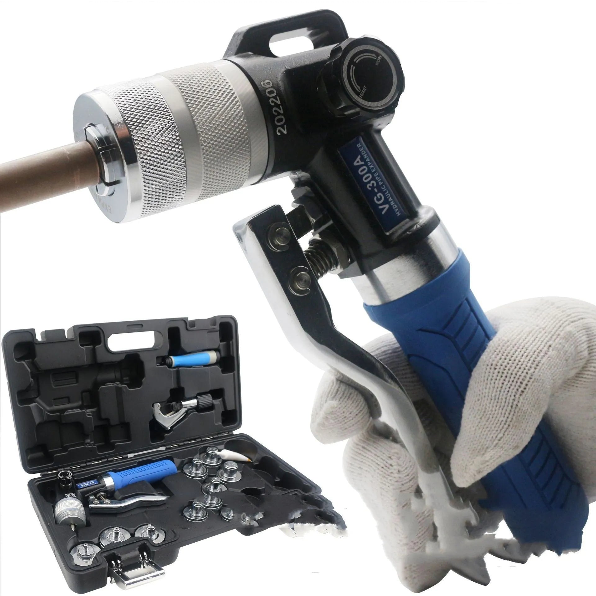 Hydraulic tube expander refrigeration tool in VG-300 style with alloy steel construction