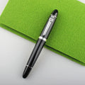 Metal ball pen with pearl bead body and gold clip, 0.5mm tip, in red and gold finish