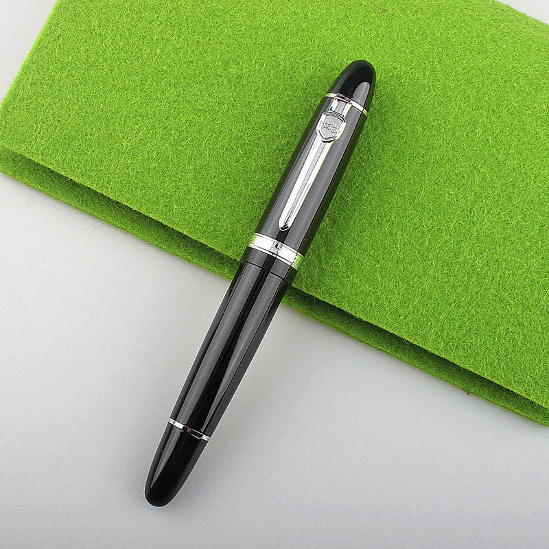 Metal ball pen with pearl bead body and gold clip, 0.5mm tip, in red and gold finish