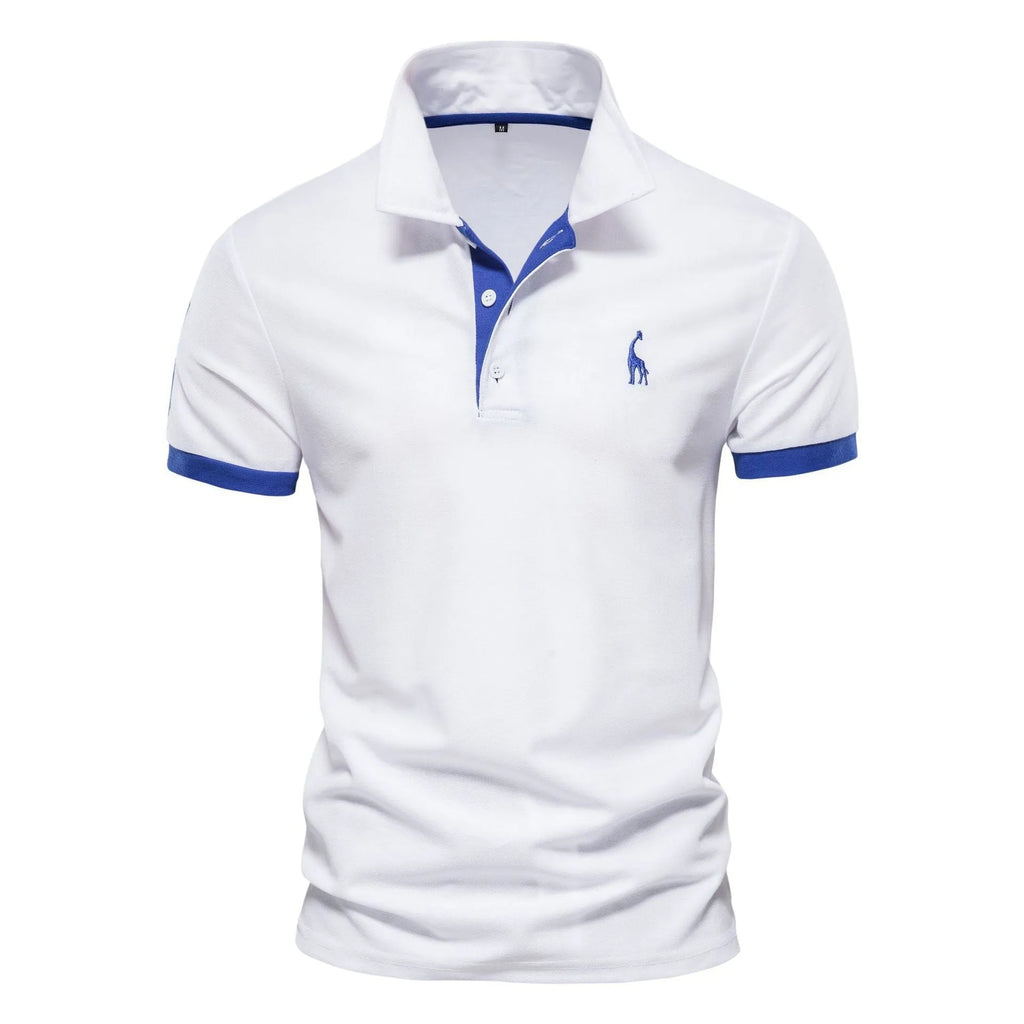 Men's slim fit t-shirt with an embroidered deer design on the chest, available in various colours.