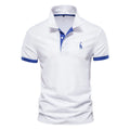 Men's slim fit t-shirt with an embroidered deer design on the chest, available in various colours.