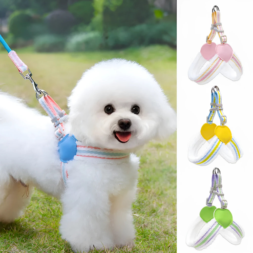 Blue breathable chest vest dog leash for small-medium breeds with 1.5m leash