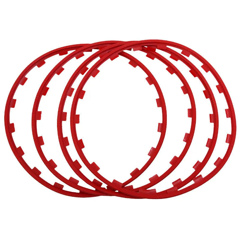 Four nylon wheel hub guard rings in selected colour for alloy wheel protection