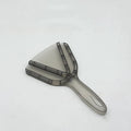 Adjustable telescopic can opener and bottle opener tool in red plastic with non-slip handle.